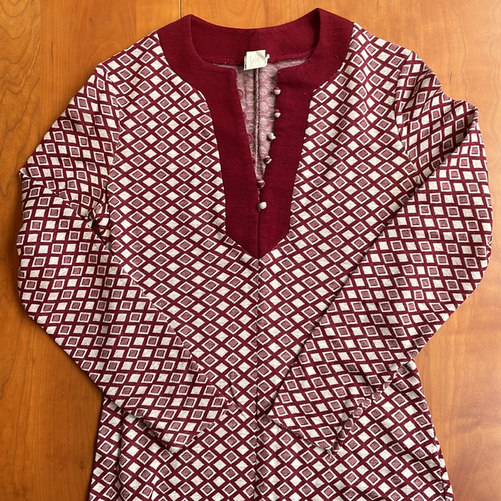 1960s Vintage Orlon Mod Mini Dress With Front Slit Size M